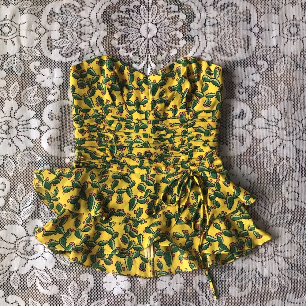 Nanette Lepore Cacti Peplum Bustier